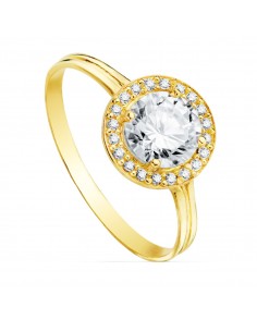 18K SORTIJA ORO AMARILLO PIEDRA 7MM CIRCONITAS