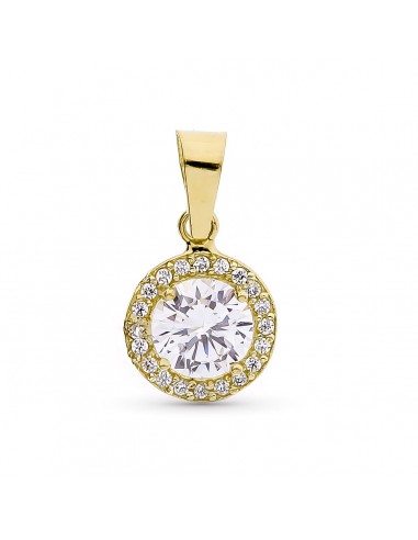 18K COLGANTE ORO AMARILLO REDONDO CON CIRCONITA 7 MM