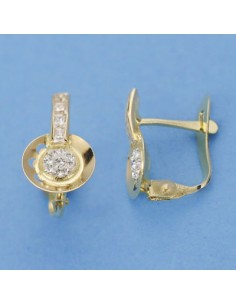 18K PENDIENTES REDONDOS CIRCONITA. 11 X 7 MM