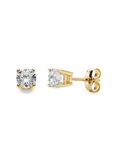 18K PENDIENTES GARRAS ORO AMARILLO 4.5X4.5 MM CIERRE PRESION