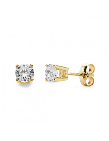 18K PENDIENTES GARRAS ORO AMARILLO 4.5X4.5 MM CIERRE PRESION