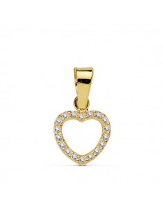 18K COLGANTE ORO AMARILLO CORAZON CIRCONITA 8 CM C. AMOR