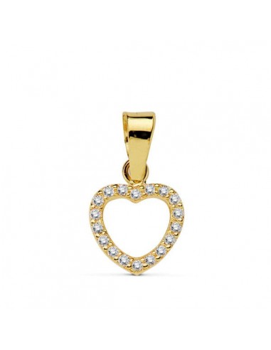 18K COLGANTE ORO AMARILLO CORAZON CIRCONITA 8 CM C. AMOR