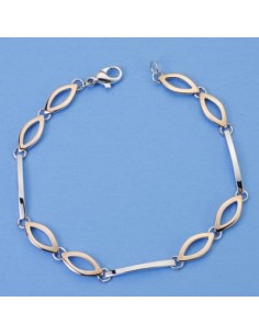 18K PULSERA BICOLOR. 20 CM 7.45 GRS.