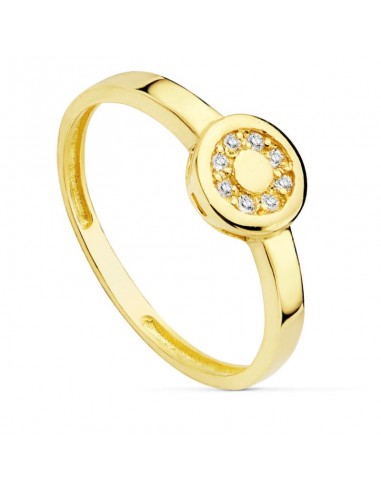 18K SORTIJA ORO AMARILLO MOTIVO REDONDO CON CIRCONITAS. ANCHO: 6 5 MM