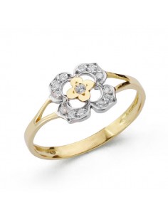 18K SORTIJA COMUNION BICOLOR CIRCONITA.