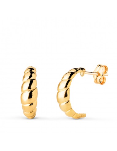 18K PENDIENTES ORO AMARILLO GALLONES EN BRILLO. MEDIDA: 15 X 5 MM. CIERRE PRESION