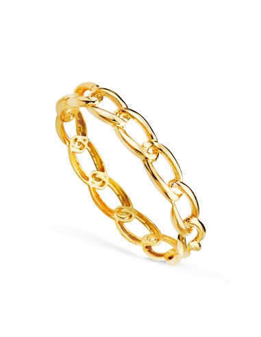 18K SORTIJA ORO AMARILLO LISA ESLABONES BILBAO EN BRILLO. ANCHO: 3 MM