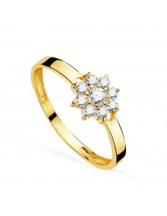 18K SORTIJA ORO AMARILLO CUAJO CON CIRCONITAS 7 MM.ANCHO CUERPO 2 MM
