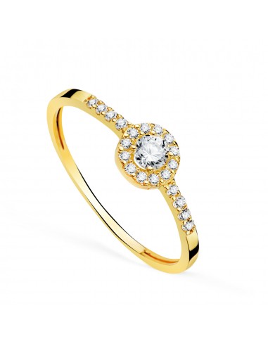 18K SORTIJA ORO AMARILLO CUAJO CON CIRCONITAS 6 MM.ANCHO CUERPO 1 5 MM