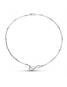 18K GARGANTILLA ORO BLANCO TRAMOS CIRCONITA MOTIVO