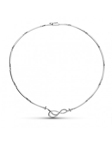 18K GARGANTILLA ORO BLANCO TRAMOS CIRCONITA MOTIVO