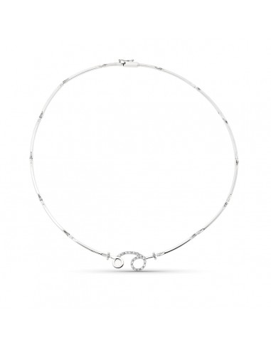 18K GARGANTILLA ORO BLANCO Y CIRCONITAS