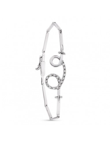 18K PULSERA ORO BLANCO NUDO CON CIRCONITAS