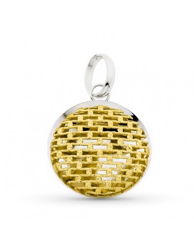 18K COLGANTE ORO BICOLOR REDONDO MALLA