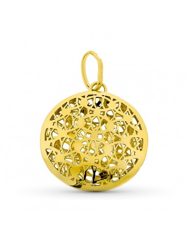 18K COLGANTE ORO AMARILLO CIRCULO CALADO 27X24 MM