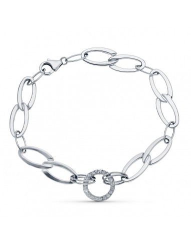 18K PULSERA ORO BLANCO 19CM