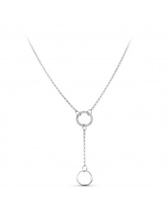 18K GARGANTILLA ORO BLANCO AROS Y CIRCONITAS