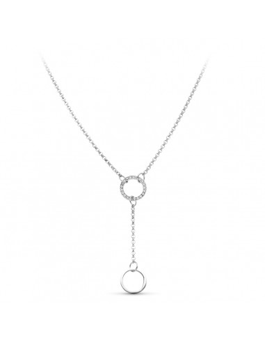 18K GARGANTILLA ORO BLANCO AROS Y CIRCONITAS