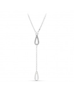 18K GARGANTILLA ORO BLANCO GOTA CON CIRCONITAS