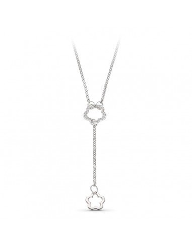 18K GARGANTILLA ORO BLANCO MOTIVO FLOR