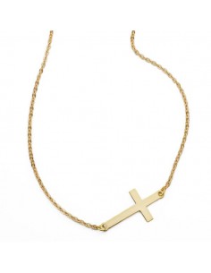 18K COLLAR ORO AMARILLO CRUZ 24X12 MM42CM