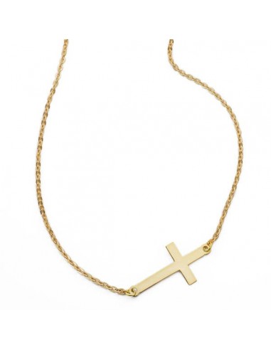 18K COLLAR ORO AMARILLO CRUZ 24X12 MM42CM