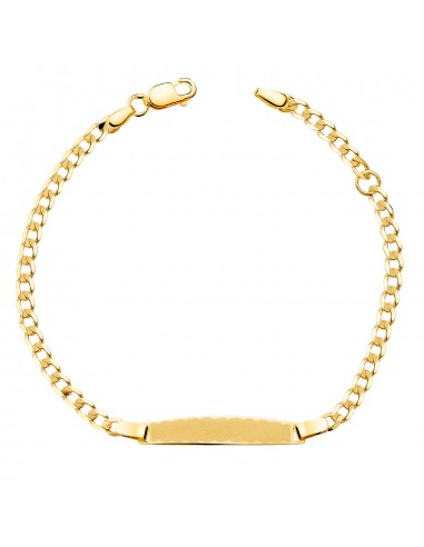 18K ESCLAVA ORO AMARILLO BARBADA MACIZA 2 5MM. PLACA CHAPA: 25X4MM. LARGO 14 5 2 CM