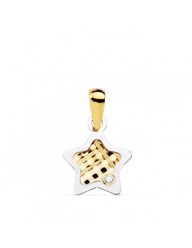 18K COLGANTE ESTRELLA BICOLOR 10X10 MM