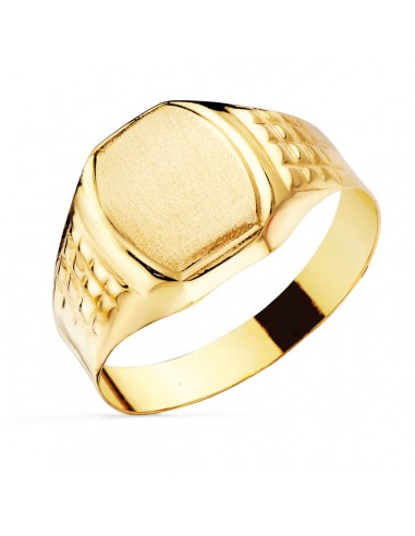 18K SELLO ORO AMARILLO CABALLERO HUECO LATERAL. CABEZA TONEL 11X9 MM