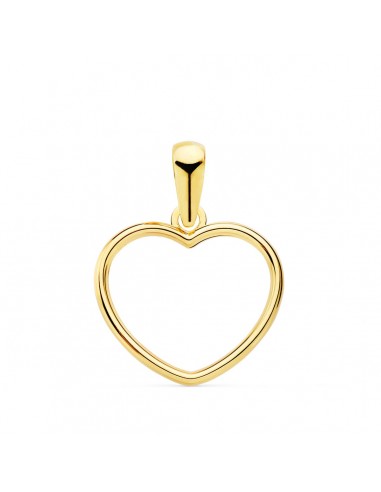 18K COLGANTE ORO AMARILLO CORAZON CERCO LISO 13X12 MM C. AMOR