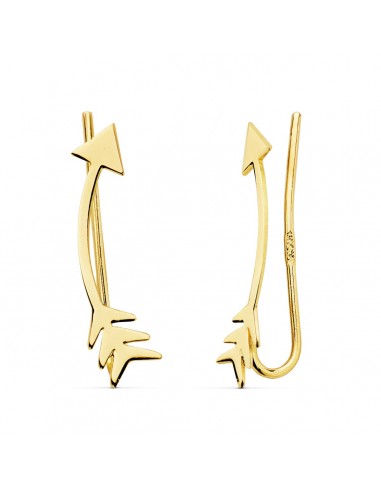 18K PENDIENTES ORO AMARILLO TREPADORES FLECHA 18X4 MM