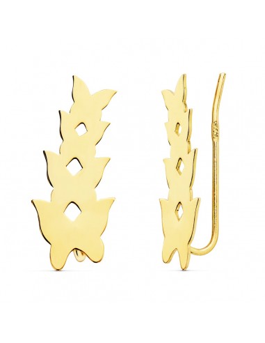 18K PENDIENTES ORO AMARILLO TREPADORES 20X9 MM MARIPOSAS