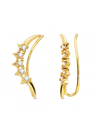 18K PENDIENTES ORO AMARILLO TREPADORES 17X3.5 MM ESTRELLAS