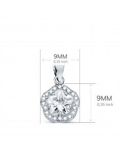 18K COLGANTE ORO AMARILLO FLOR CON CIRCONITAS 9 X 9 MM. 2