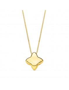 18K GARGANTILLA ORO AMARILLO ESTRELLA LISA 6.5X6.5 MM CADENA VENECIANA 42 3 CM