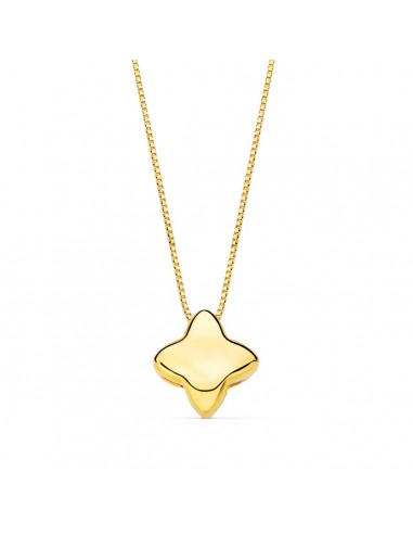 18K GARGANTILLA ORO AMARILLO ESTRELLA LISA 6.5X6.5 MM CADENA VENECIANA 42 3 CM