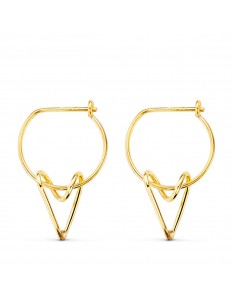 18K AROS ORO AMARILLO 13 MM MOTIVO CORAZON 10X7 MM