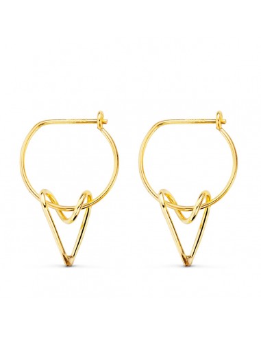 18K AROS ORO AMARILLO 13 MM MOTIVO CORAZON 10X7 MM