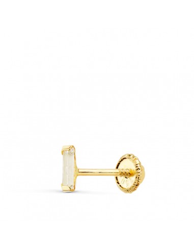18K PIERCING OREJA ORO AMARILLO BARRITA CIRCONITA 4X2 MM ( MÍNIMO 3 UNIDADES)