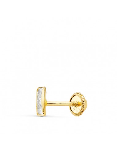 18K PIERCING OREJA ORO AMARILLO BARRITA CIRCONITA BOCEL 5X2 MM (MÍNIMO 3 UNIDAD)