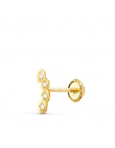18K PIERCING OREJA ORO AMARILLO CIRCONITA BOCEL 8X3 MM