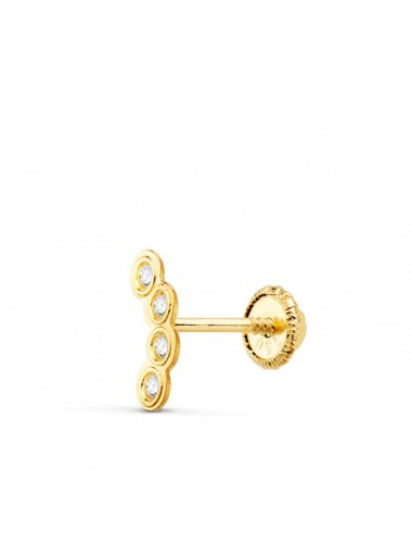 18K PIERCING OREJA ORO AMARILLO CIRCONITA BOCEL 8X3 MM