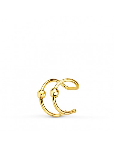 18K PENDIENTES EAR CUFF CARTILAGO OREJA ORO AMARILLO BOLITAS. 8 MM