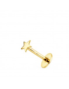 18K PIERCING OREJA ORO AMARILLO ESTRELLA LISA 3.5X3.5 MM