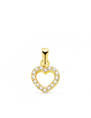 18K COLGANTE ORO AMARILLO CORAZON MINI CON CIRCONITA 7.5X7 MM