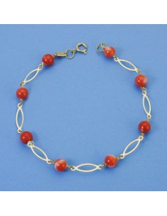 18K PULSERA CORAL FINO JAPONES 5MM