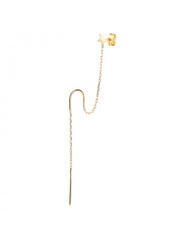 18K PIERCING ORO AMARILLO CADENA Y ESTRELLA PARA 2 AGUJEROS. LARGO: 85 MM (UNIDAD)