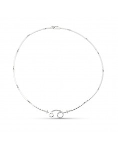 18K GARGANTILLA ORO BLANCO Y CIRCONITAS