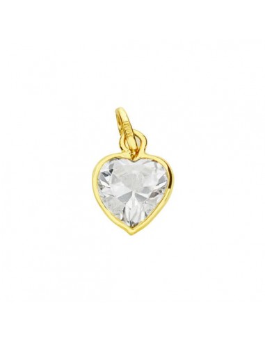 18K COLGANTE ORO AMARILLO CORAZON CIRCONITA 10X7 MM C. AMOR